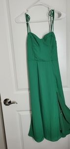 Green dress with slit